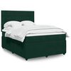 vidaXL Cama box spring con colch&oacute;n terciopelo verde oscuro 140x200 cm