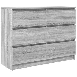 vidaXL Aparador de madera de ingenier&iacute;a gris sonoma 100x35x76 cm