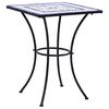vidaXL Mesa de mosaico para cafeter&iacute;a cer&aacute;mica azul y blanco 60 cm