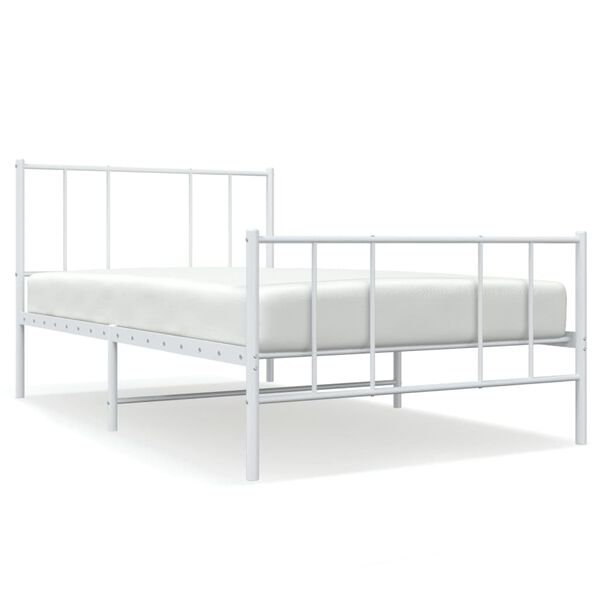 vidaXL Estructura cama sin colchón con estribo metal blanco 75x190 cm