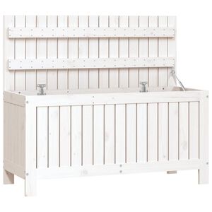 vidaXL Caja de almacenaje jardín madera de pino blanco 108x42,5x54 cm