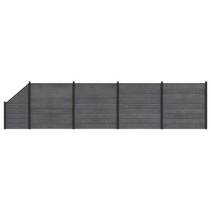 vidaXL Conjunto de valla 5 uds. 792 x 186 cm WPC y Aluminio Gris