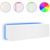 vidaXL Mueble de TV de pared con luces LED blanco 100x35x31 cm