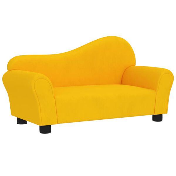 vidaXL Sof&aacute; para ni&ntilde;os de terciopelo amarillo