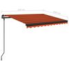 vidaXL Toldo manual retr&aacute;ctil con LED naranja y marr&oacute;n 3,5x2,5 m
