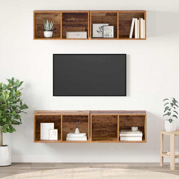 vidaXL Conjunto de mueble de TV 4 pcs Madera Vieja 37 x 37 x 72 cm