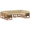 vidaXL Conjunto de sof&aacute;s de exterior 9 uds. Natural y Beige