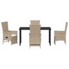 vidaXL Conjunto de Comedor de Jard&iacute;n 5 pcs Beige rat&aacute;n sint&eacute;tico