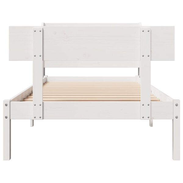 vidaXL Estructura de cama sin colchón madera maciza blanca 75x190 cm