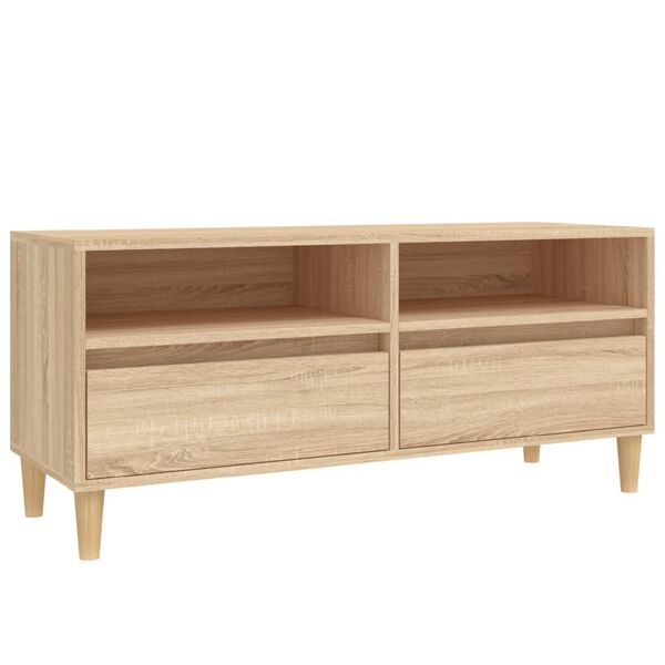 vidaXL Mueble de TV madera contrachapada roble Sonoma 100x34,5x44,5 cm