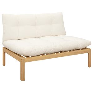 vidaXL Unidad Sof&aacute; Medio Acacia Claro y Crema Madera de acacia