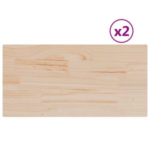 vidaXL Tablero de mesa rectangular 2 uds madera de pino 80x40x2,5 cm