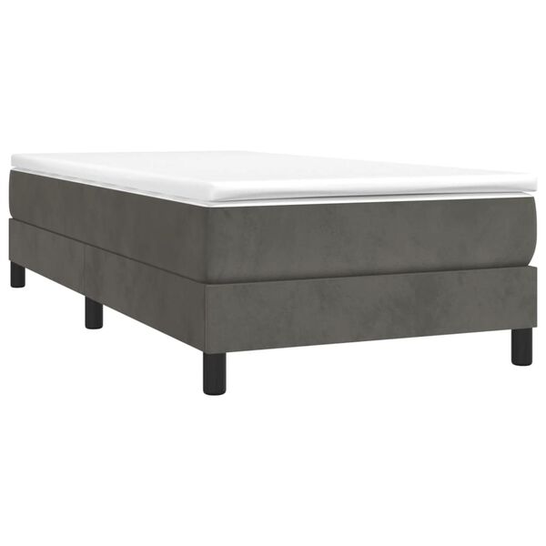 vidaXL Estructura de cama con somier terciopelo gris oscuro 90x200 cm