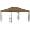 vidaXL Carpa cenador de jard&iacute;n con tira de luz LED 3x4m taup&eacute; 180 g/m&sup2;