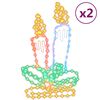 vidaXL Figuras de velas de Navidad con 144 LEDs 2 uds 70x42 cm