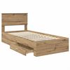 vidaXL Estructura de cama con cabecera Roble artesanal 100 x 200 cm