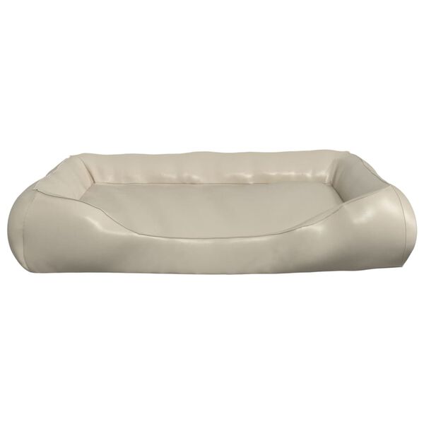 vidaXL Cama para perros de cuero sint&eacute;tico beige 120x100x27 cm