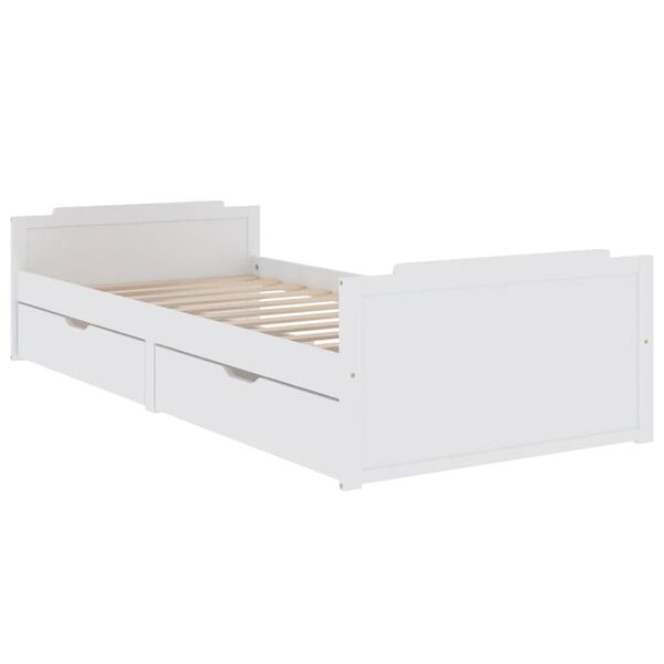 vidaXL Estructura de cama sin colchón madera de pino blanca 90x200 cm