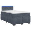 vidaXL Cama con Base Tapizada, Colch&oacute;n y Luz LED Gris oscuro