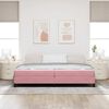 vidaXL Cama tipo Box Spring con colch&oacute;n Rosa 200 x 200 cm tela