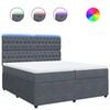 vidaXL Cama box spring con colch&oacute;n terciopelo gris oscuro 200x200 cm