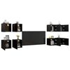 vidaXL Muebles de pared para TV 8 uds negro 30,5x30x30 cm
