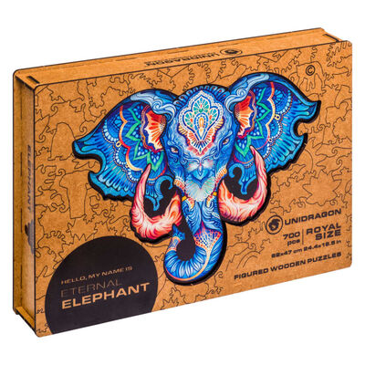 UNIDRAGON Rompecabezas Eternal Elephant 700 piezas madera tamaño real