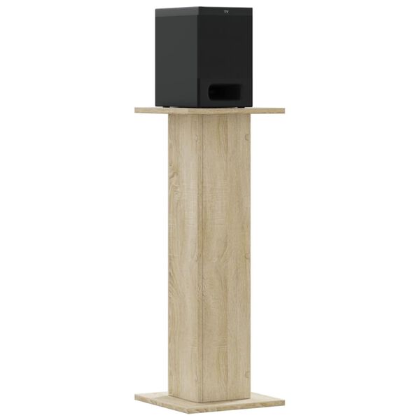 vidaXL Soportes altavoces 2 uds madera roble Sonoma 30x30x80 cm