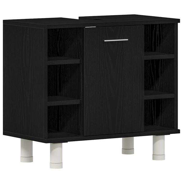 vidaXL Gabinete de Ba&ntilde;o con estante Roble Negro 60 x 32 x 54 cm