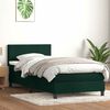 vidaXL Cama box spring con colch&oacute;n y LED terciopelo verde oscuro 90x220 cm