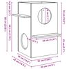 vidaXL Casa para gatos cera marrón 43x43x60 cm madera maciza pino