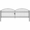 vidaXL Puerta de cerca ASSEN 401 x 175,5 cm Acero Gris Con cerradura