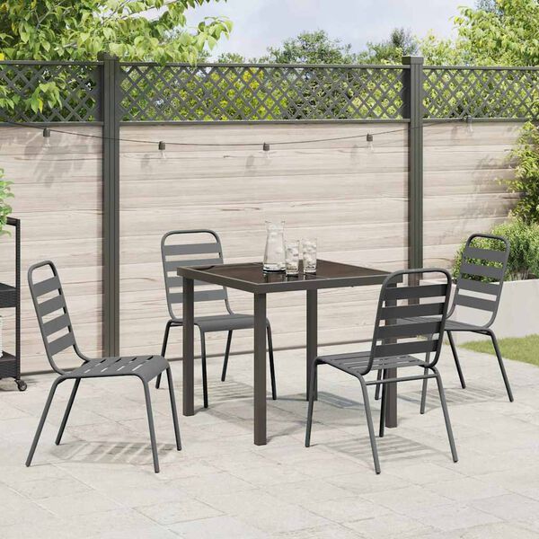 vidaXL Conjunto de Comedor de Jard&iacute;n 5 pcs Antracita
