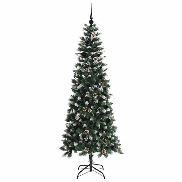 vidaXL &Aacute;rbol de Navidad artificial Verde 210 cm PVC, Pl&aacute;stico y Acero