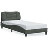vidaXL Estructura de cama sin colch&oacute;n Hvar tela gris oscuro 90x200 cm