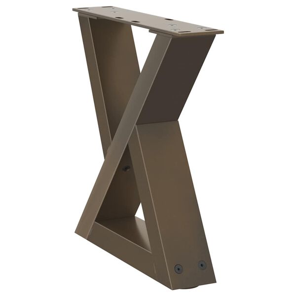 vidaXL Patas para mesa de centro (2 unidades), acero natural, 30 x (30-31,3) cm.