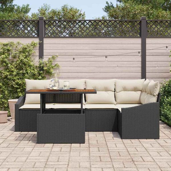vidaXL Conjunto de Comedor de Jard&iacute;n Negro y crema 100 x 55 x 73 cm