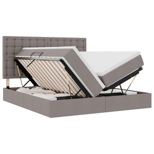 vidaXL Cama con almacenamiento Taup&eacute; 180 x 200 cm Cuero sint&eacute;tico