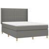 vidaXL Cama box spring con colch&oacute;n tela gris oscuro 140x200 cm