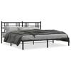 vidaXL Estructura cama sin colch&oacute;n con cabecero metal negro 193x203 cm