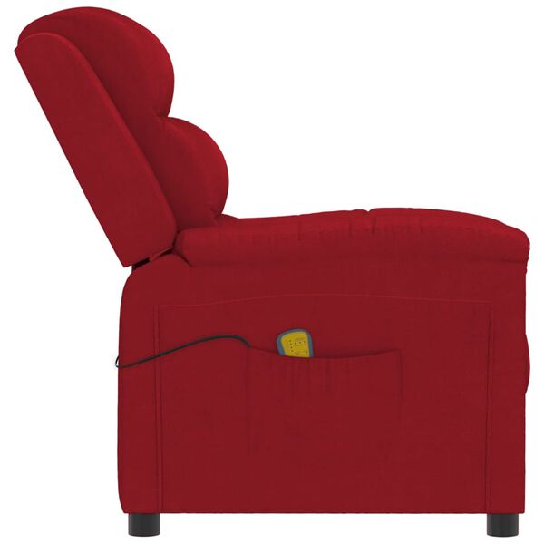 vidaXL Sill&oacute;n de masaje de terciopelo rojo tinto