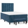 vidaXL Cama box spring con colch&oacute;n terciopelo azul oscuro 120x190 cm