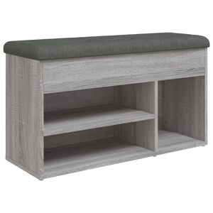 vidaXL Banco zapatero madera de ingeniería gris Sonoma 82x32x45,5 cm