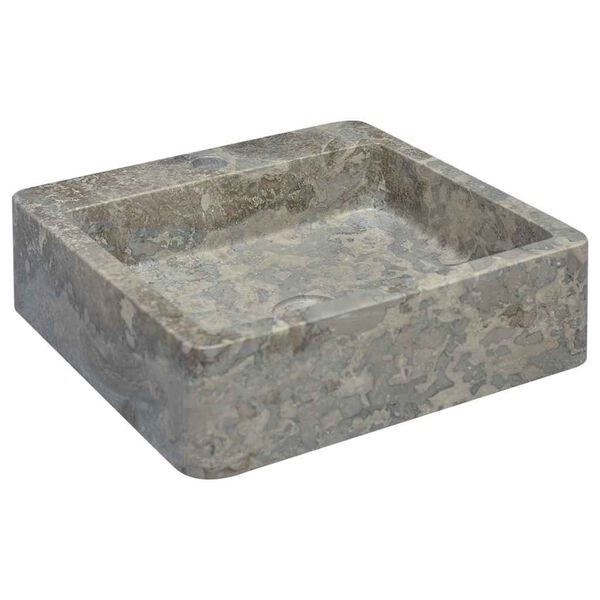 vidaXL Lavabo de m&aacute;rmol gris 40x40x12 cm