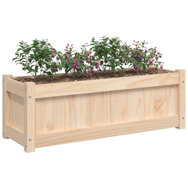 vidaXL Jardinera de madera maciza de pino 90x31x31 cm