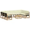 vidaXL Conjunto de sof&aacute;s de exterior 10 uds. Blanco y Crema