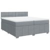 vidaXL Cama box spring con colch&oacute;n tela gris claro 200x200 cm