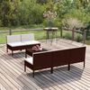 vidaXL Set muebles de jardín 6 pzas y cojines ratán sintético marrón
