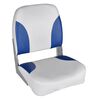 vidaXL 2x Asiento barco respaldo plegable cojín azul blanco 41x36x48cm