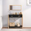 vidaXL Mesa consola de madera contrachapada negro 82x38x75 cm
